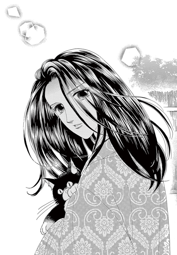 Sara with his hair down holding a cat