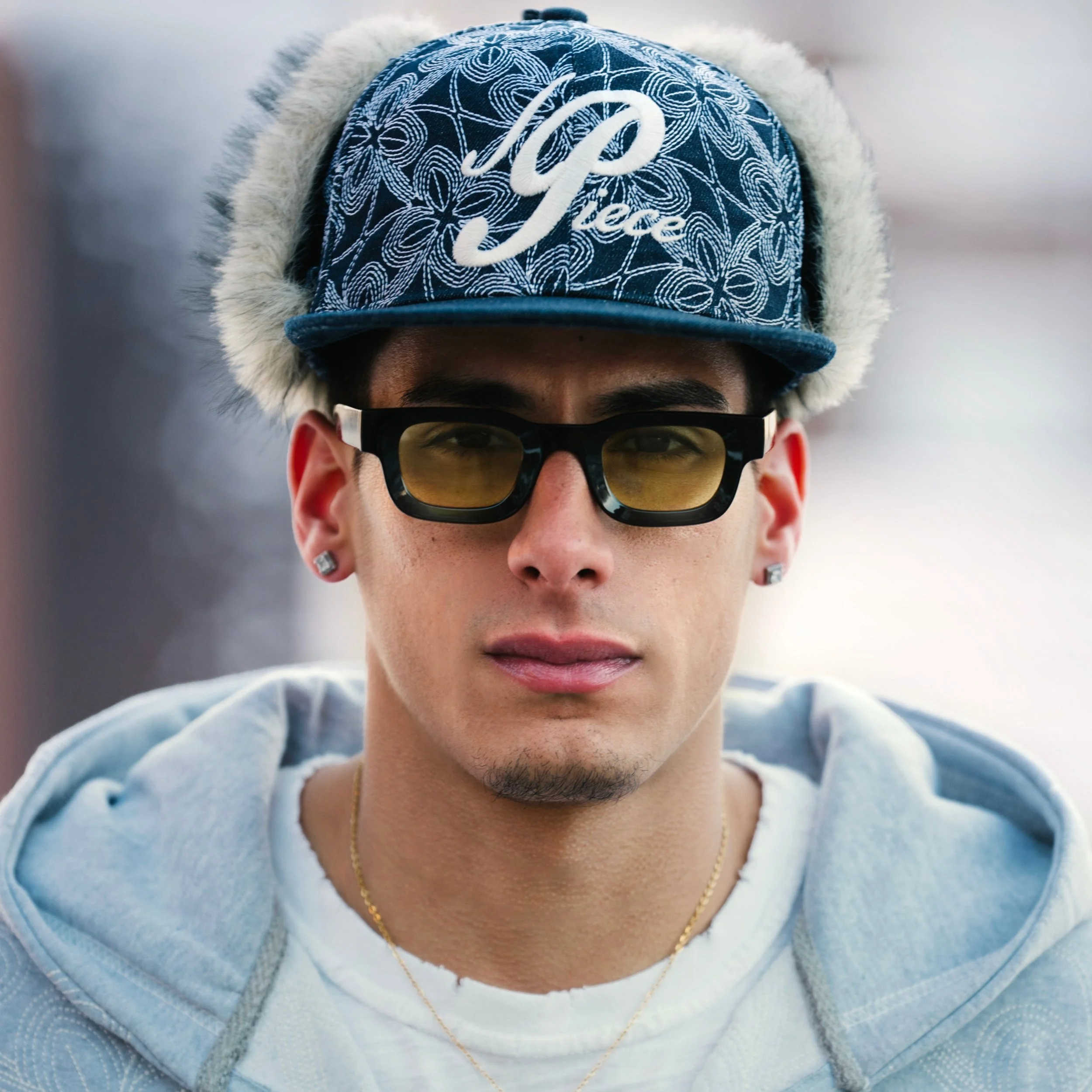 Signature Denim Hat / Detachable Fur