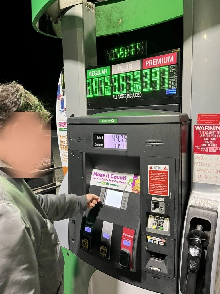 Night stop at a gas station on the way to Bard College