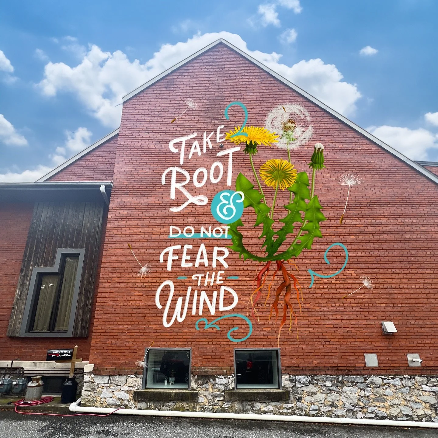 Today&rsquo;s mural mock-up is brought to you by this 125 year old building that holds a special place in my heart. Those lower windows? That&rsquo;s my studio. It&rsquo;s also home to Trellis Marketplace, where owners, Susan and Herman gave me a cha