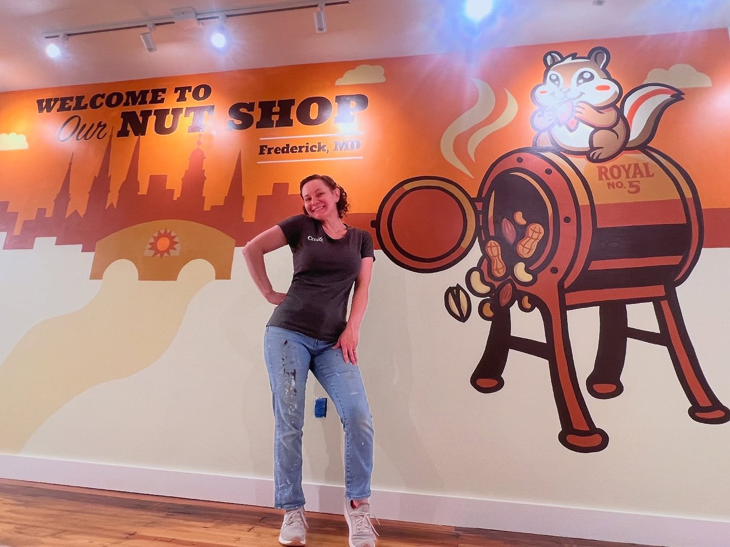 A nutty few days in Frederick! This was my last mural for a little while and I&rsquo;m so happy with how it turned out! Can&rsquo;t wait to show you more pictures! Huge thanks to @joshweberdesigns for helping paint!