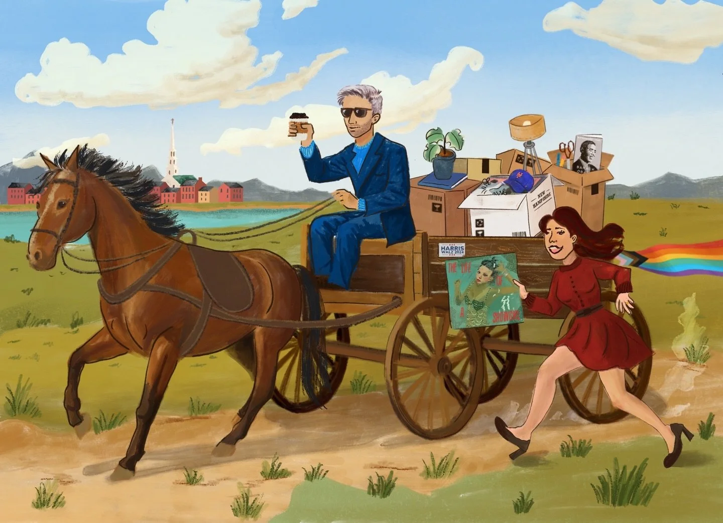 I&rsquo;m so fortunate to meet the coolest kindest clients! Check out this illustration I did for a &ldquo;We&rsquo;re Moving&rdquo; announcement. Each and every part of the illustration tells a story, each box is a little Easter egg into their lives