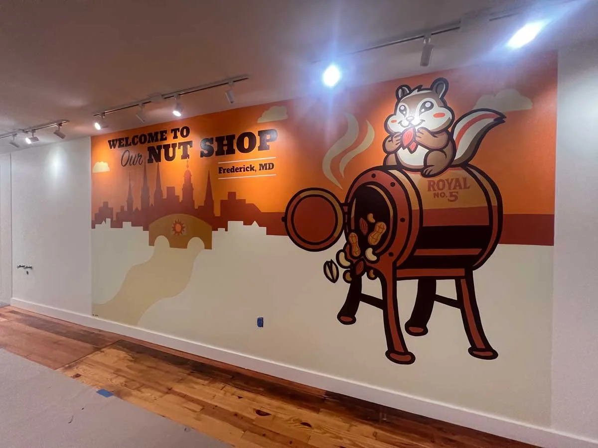 A handpainted mural by Lola Love Letter