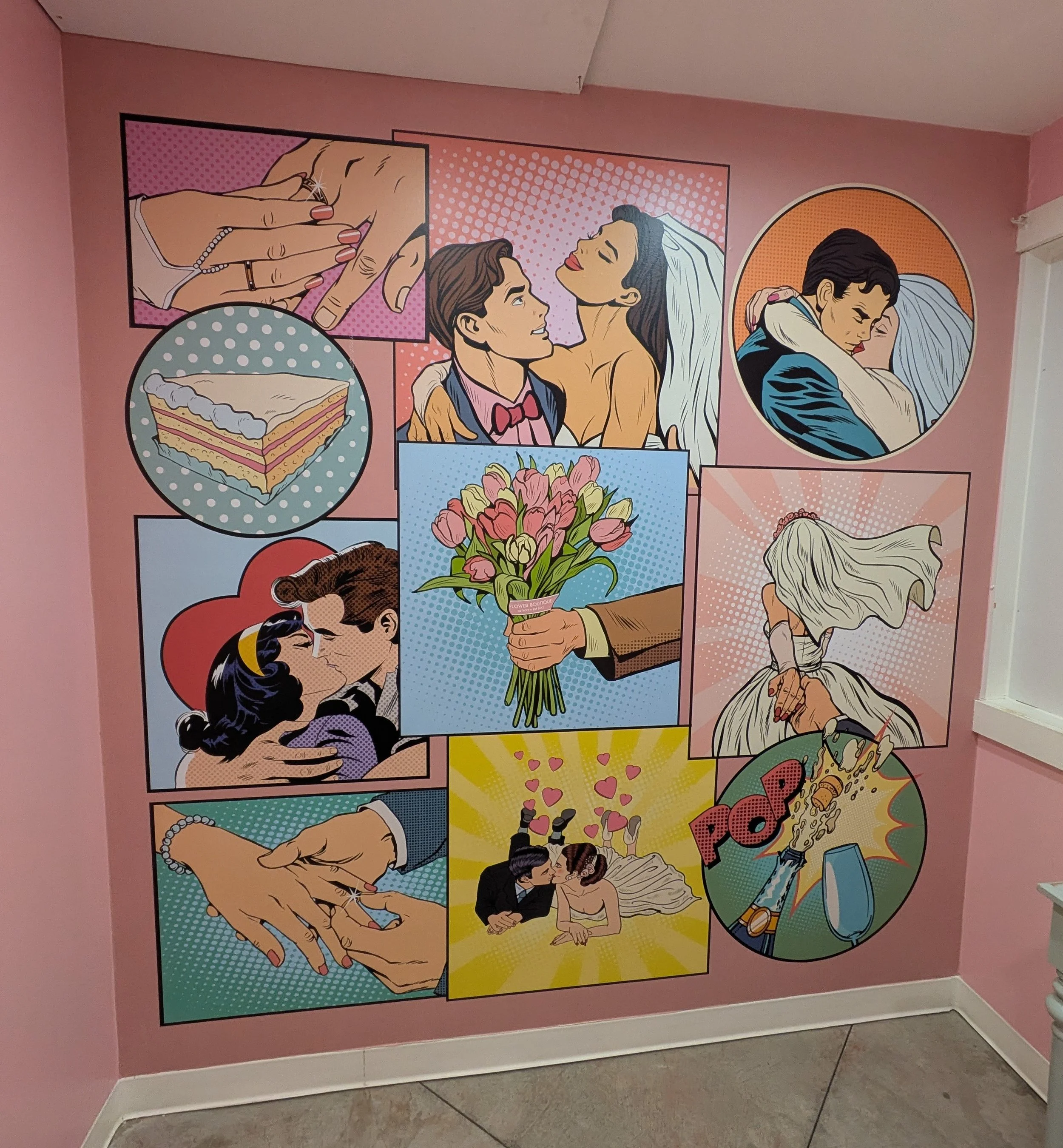 The Comic Book Wall in the Bathroom