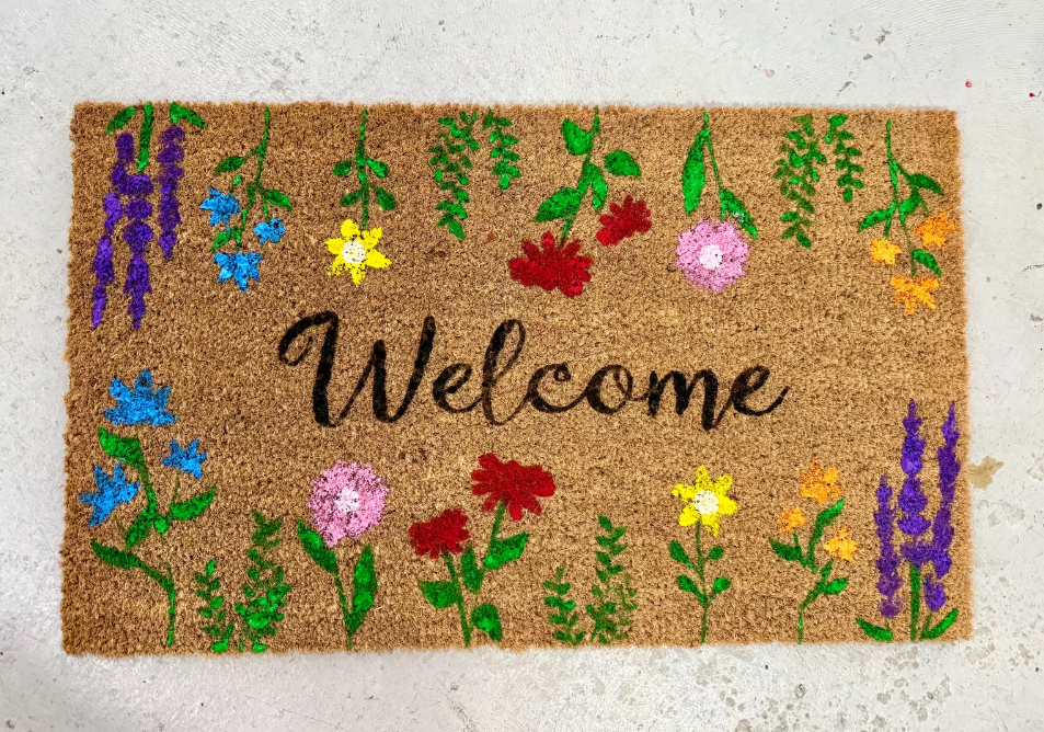 Floral Welcome Mat