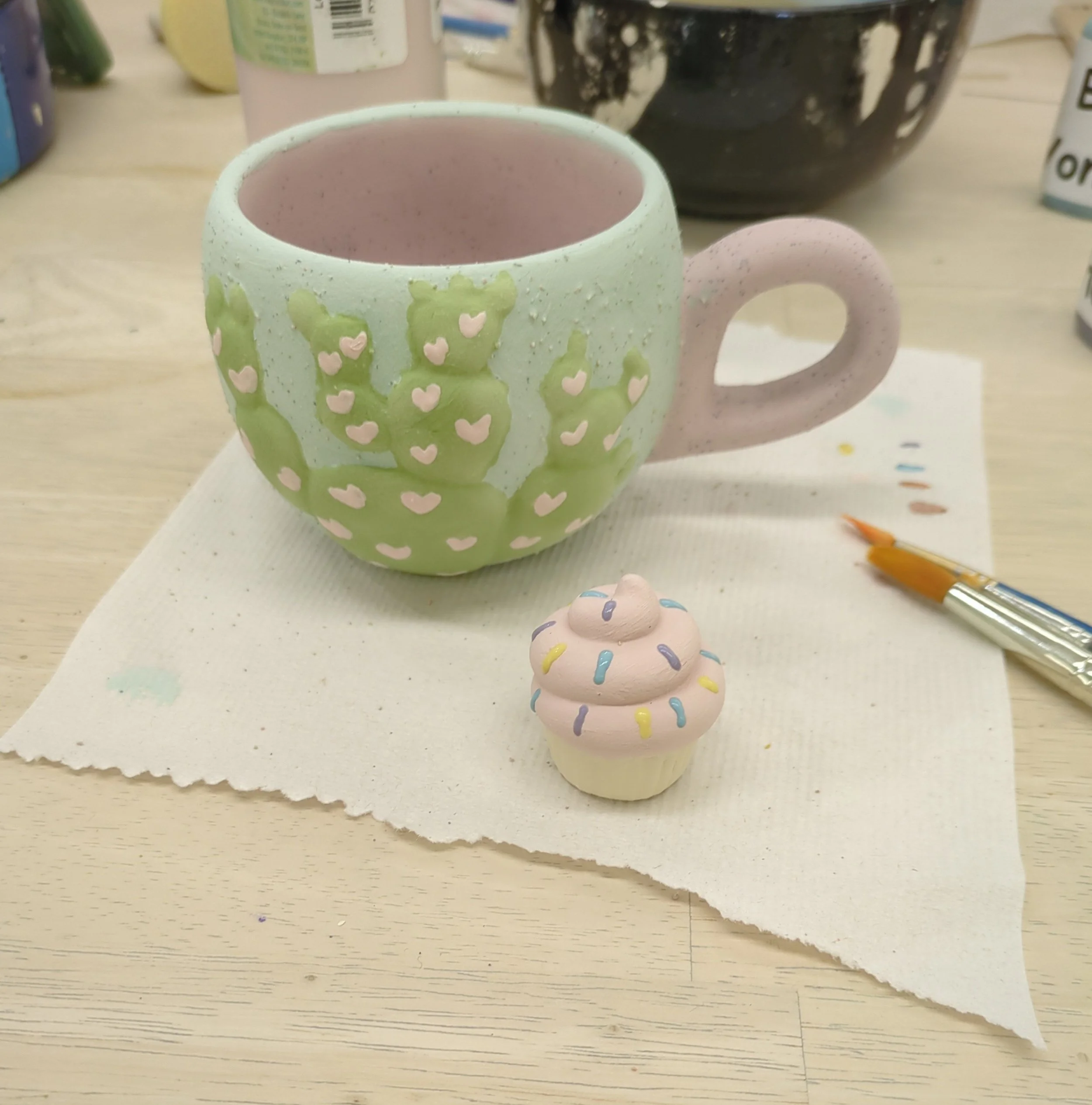 A Cactus Mug &amp; Mini Cupcake I Made