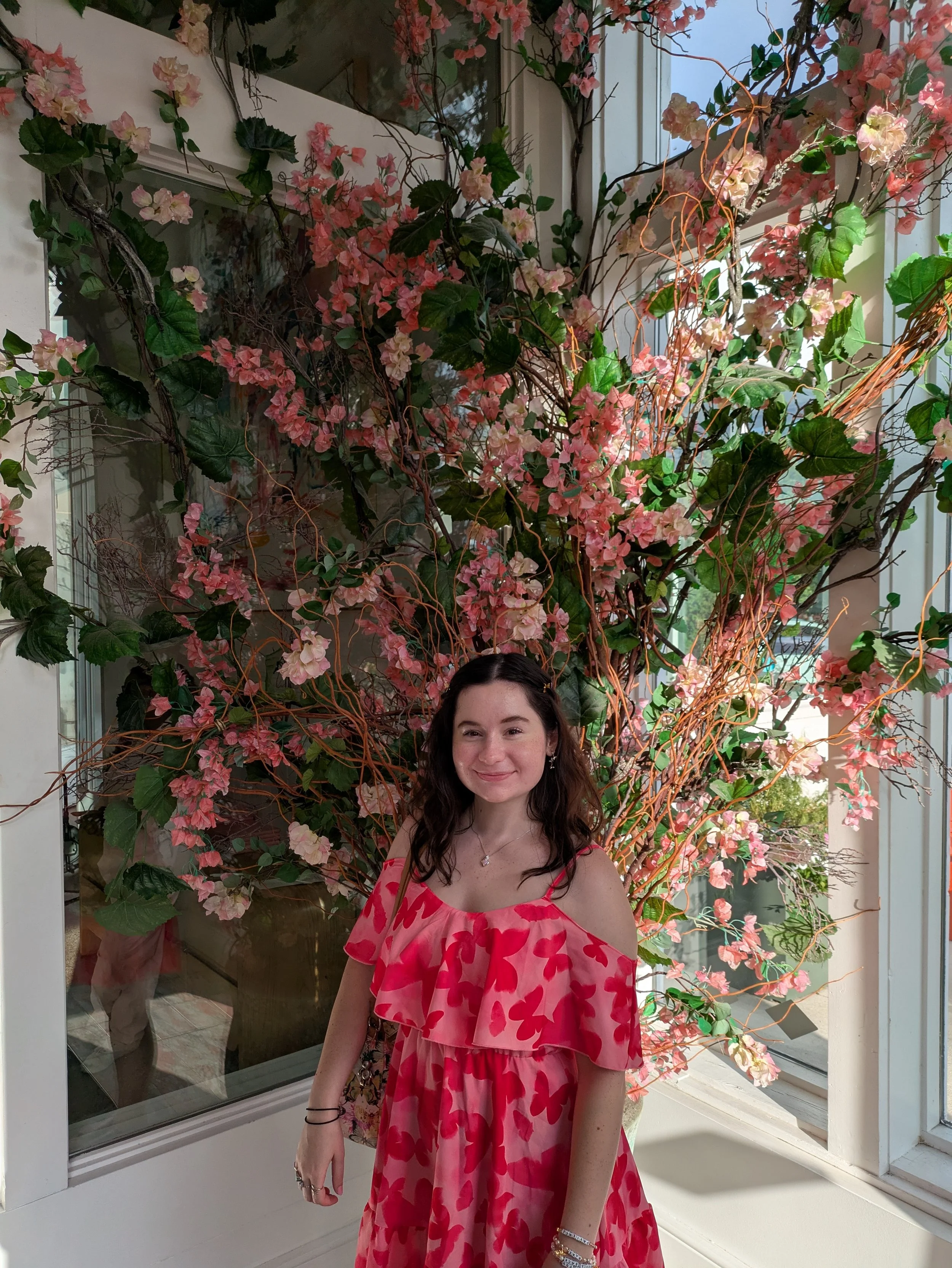 The Pink Flowers in the Lobby