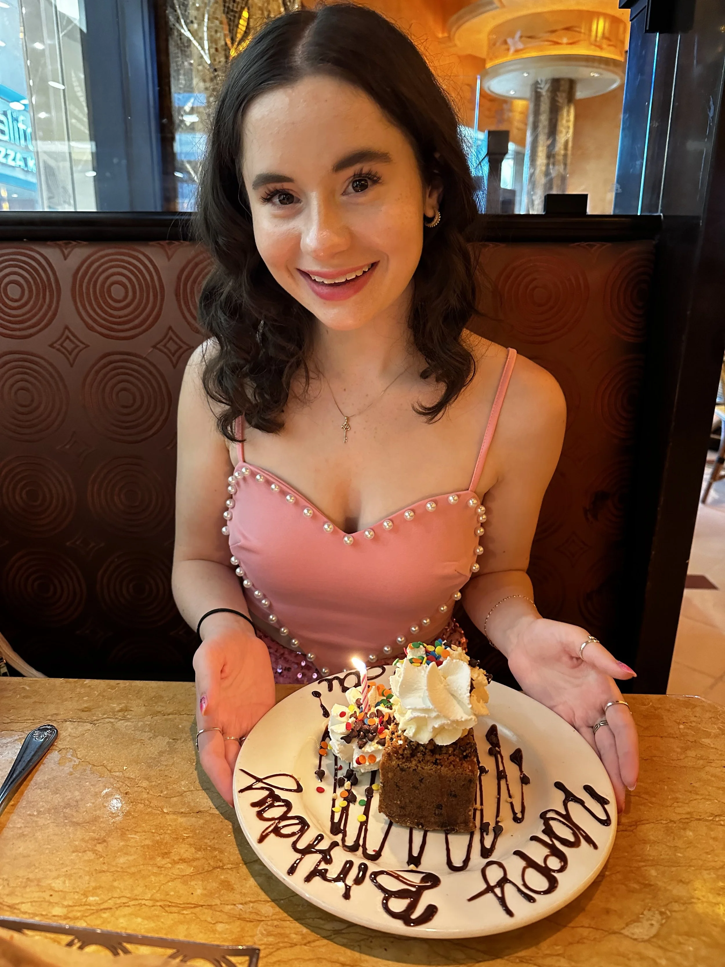 Birthday Dessert at the Cheesecake Factory