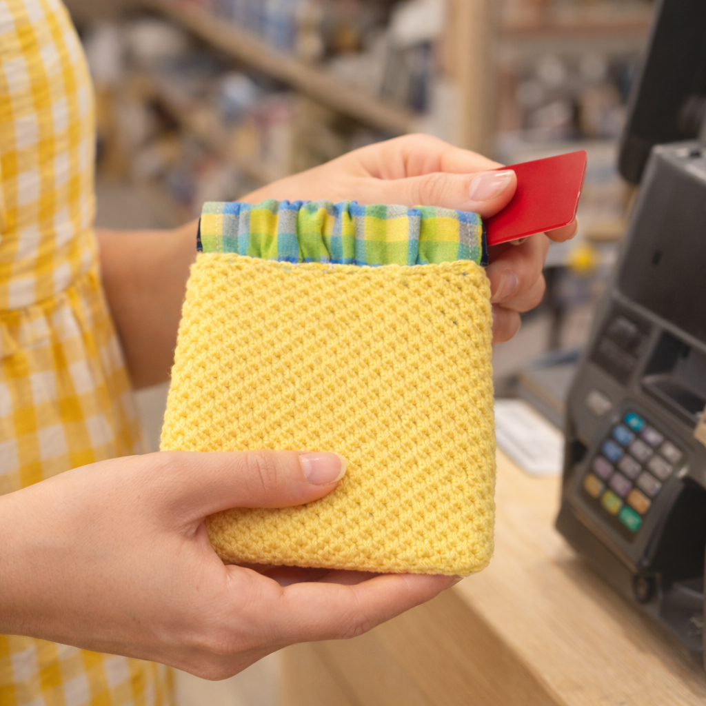 monedero cuadrado amarillo en mano.png