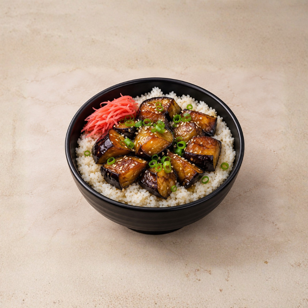 Grilled miso aubergine. Sweet miso glaze. Smoky and soft.