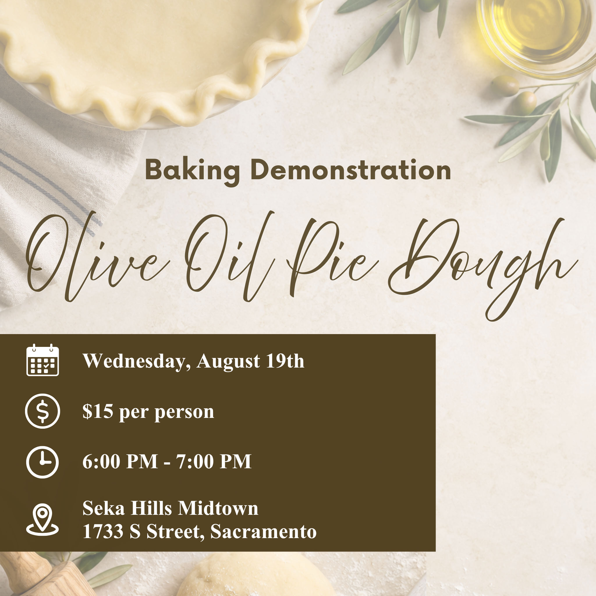 Olive Oil Pie Dough Baking Demonstration