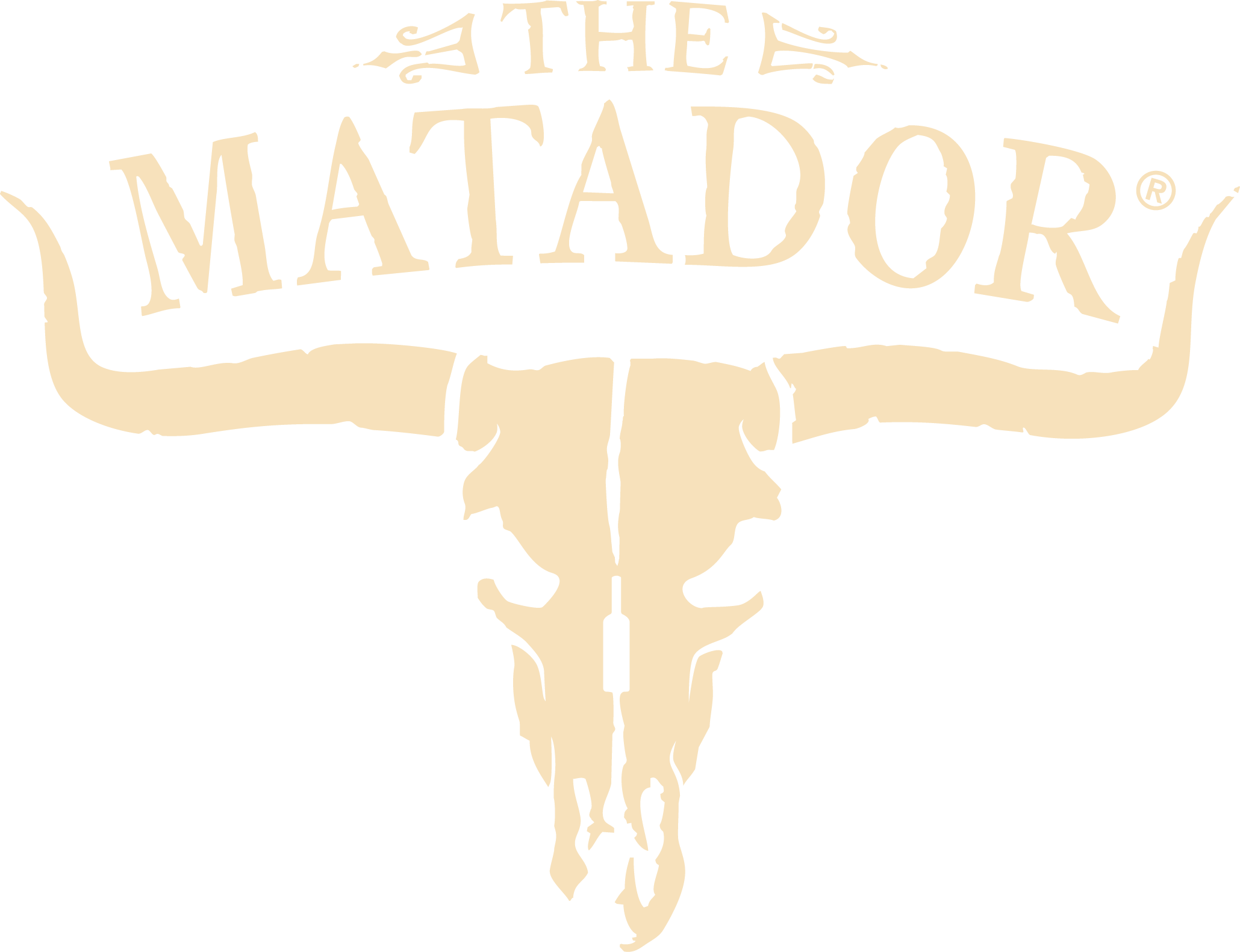 Logo for 'The Matador' featuring a stylized ram skull with large horns and the words 'The Matador' written above it.