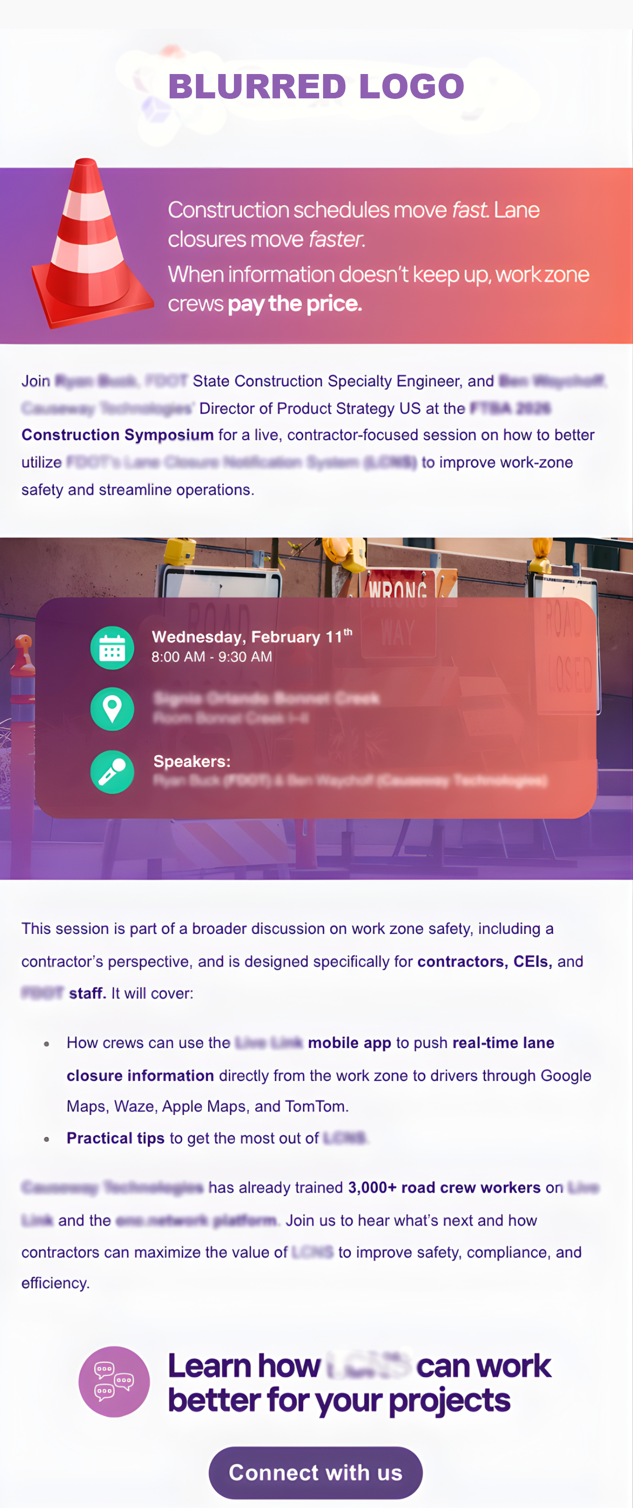 Road Construction Client Conference Campaign Email 