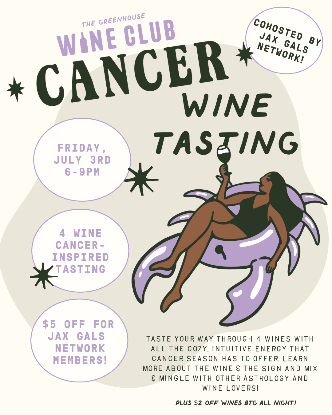TGH Wine Club x Jax Gals: Cancer Wine Tasting