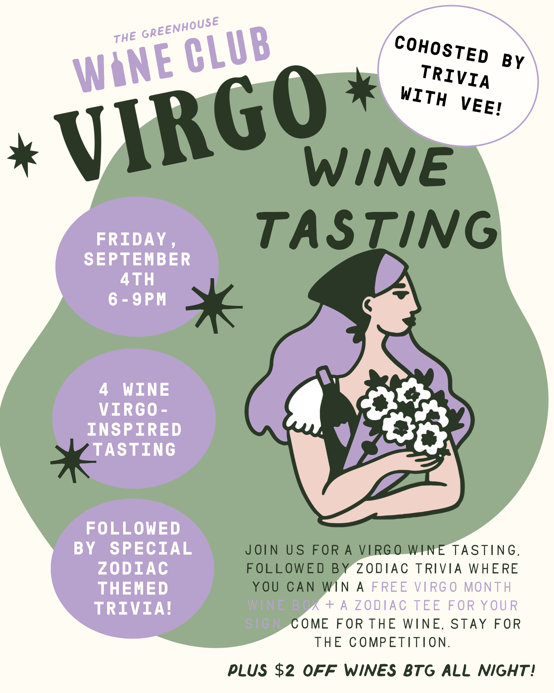 TGH Wine Club Presents Virgo Wine Tasting x Zodiac Trivia!