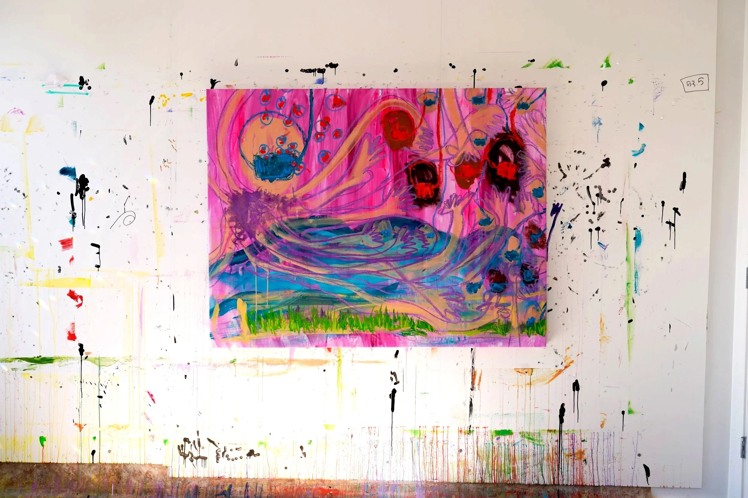 Oxygen Mask with Air Bubbles, 2024, Acrylic on Canvas, 46x60
