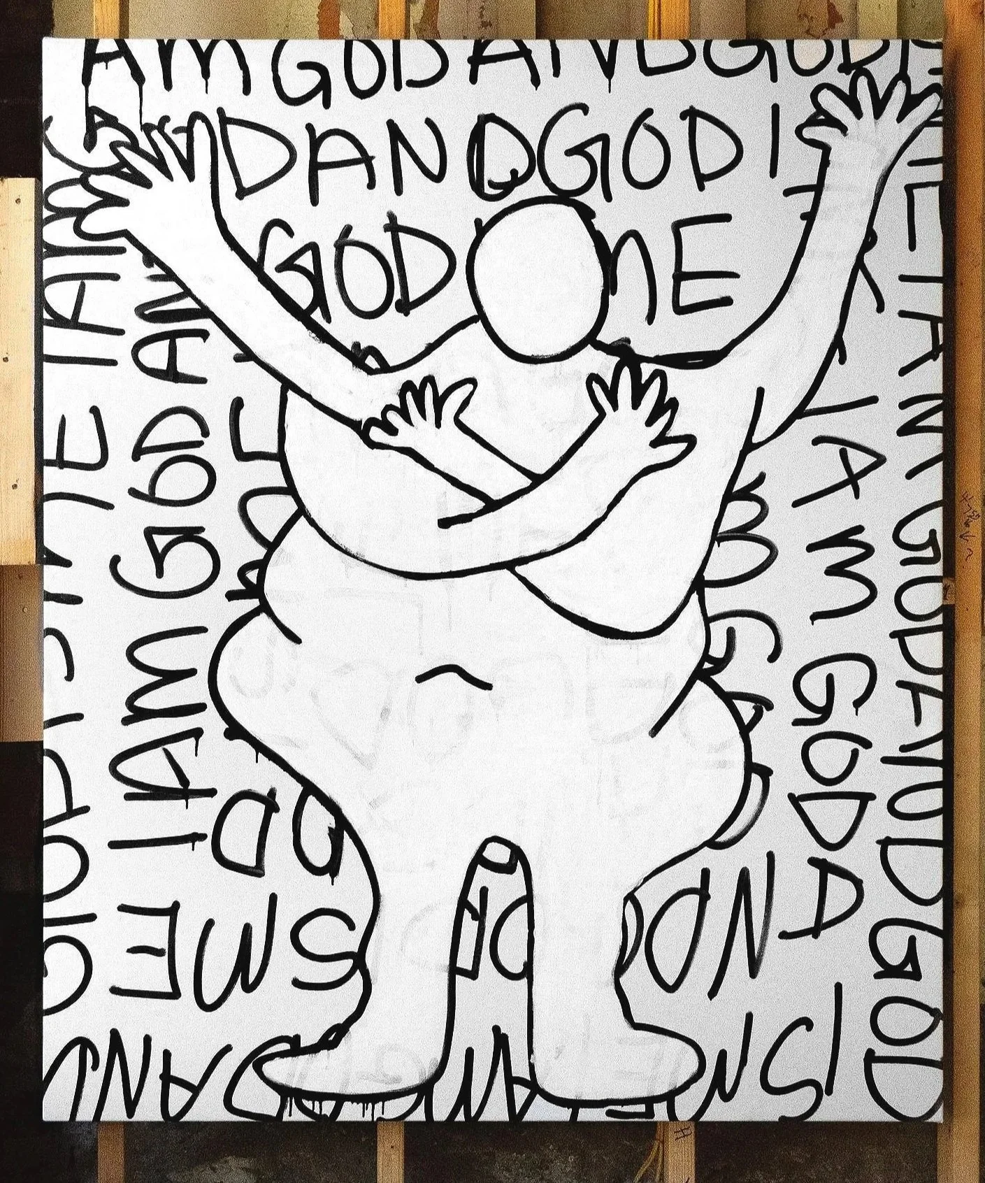 I am God and God is Me, 50 x 60, mixed media, 2025.