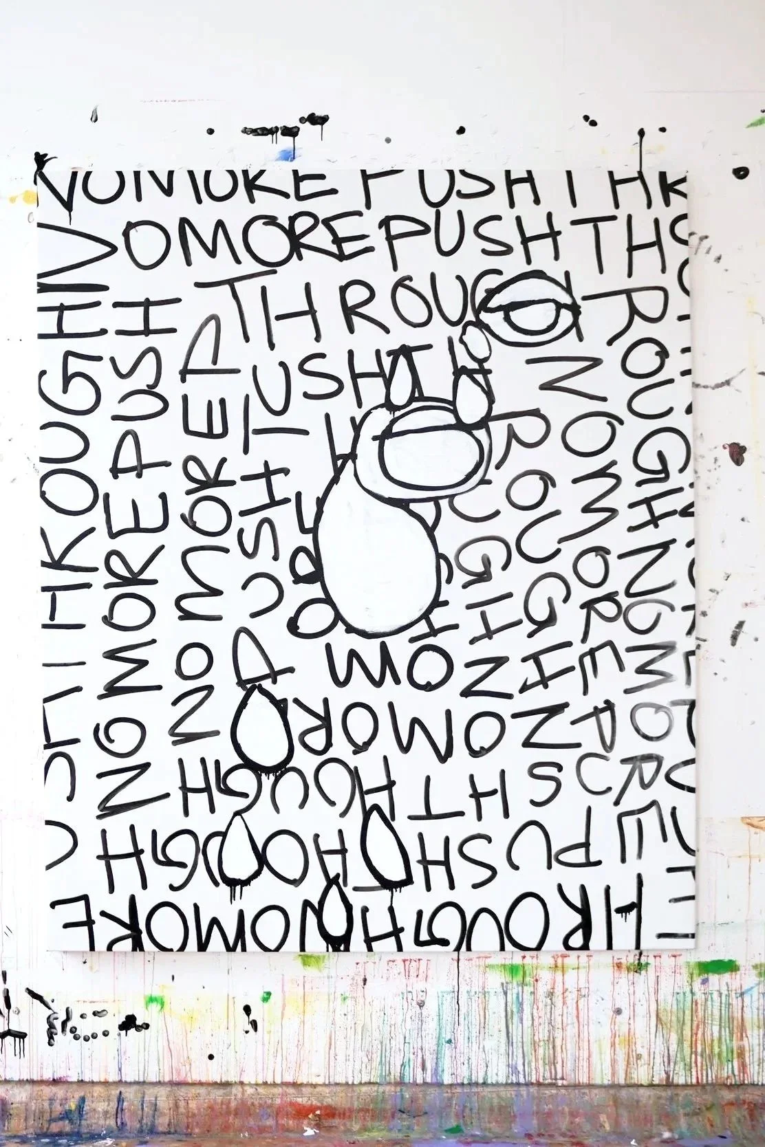 No More Push Through, 50 x 60, mixed media, 2024.