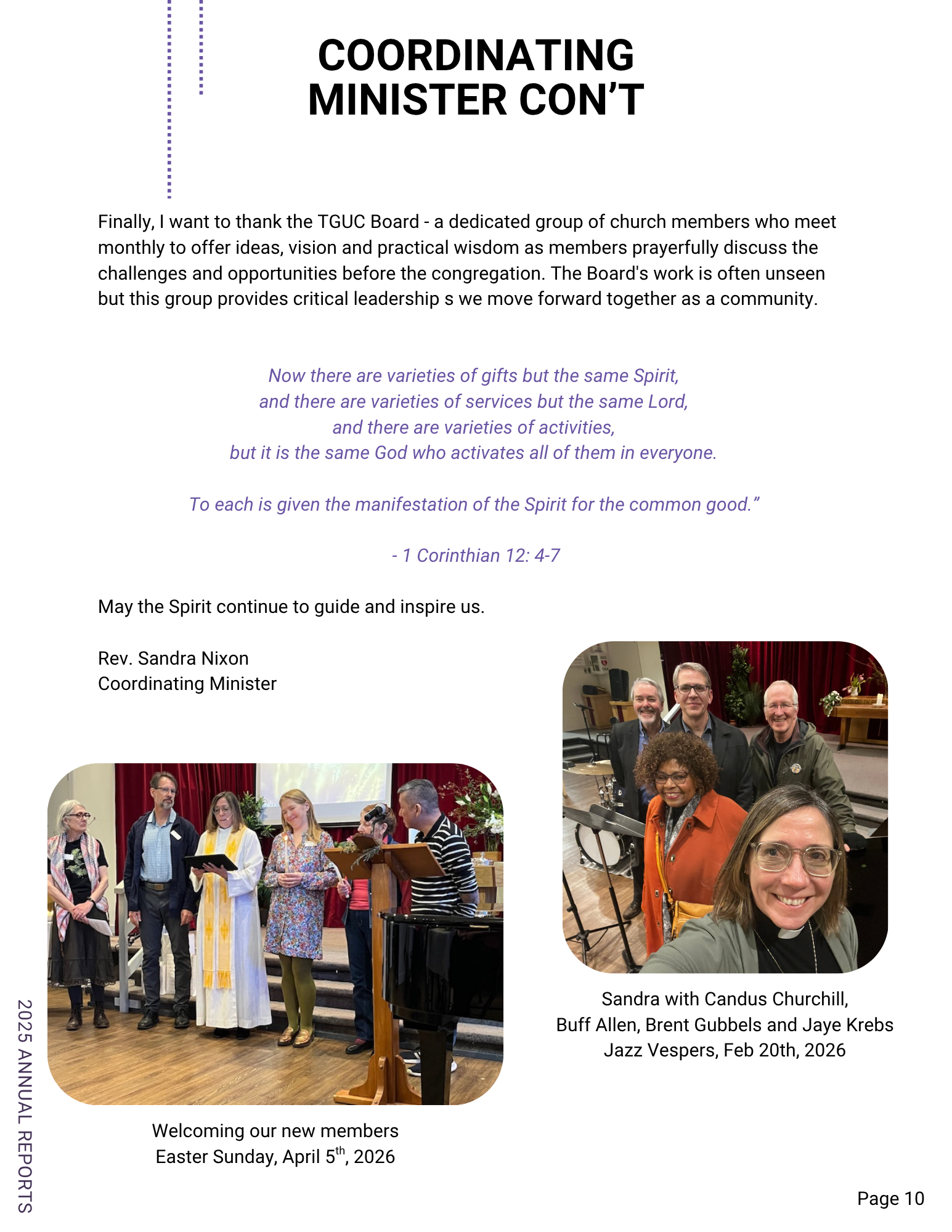 Minister's Report 1 of 3