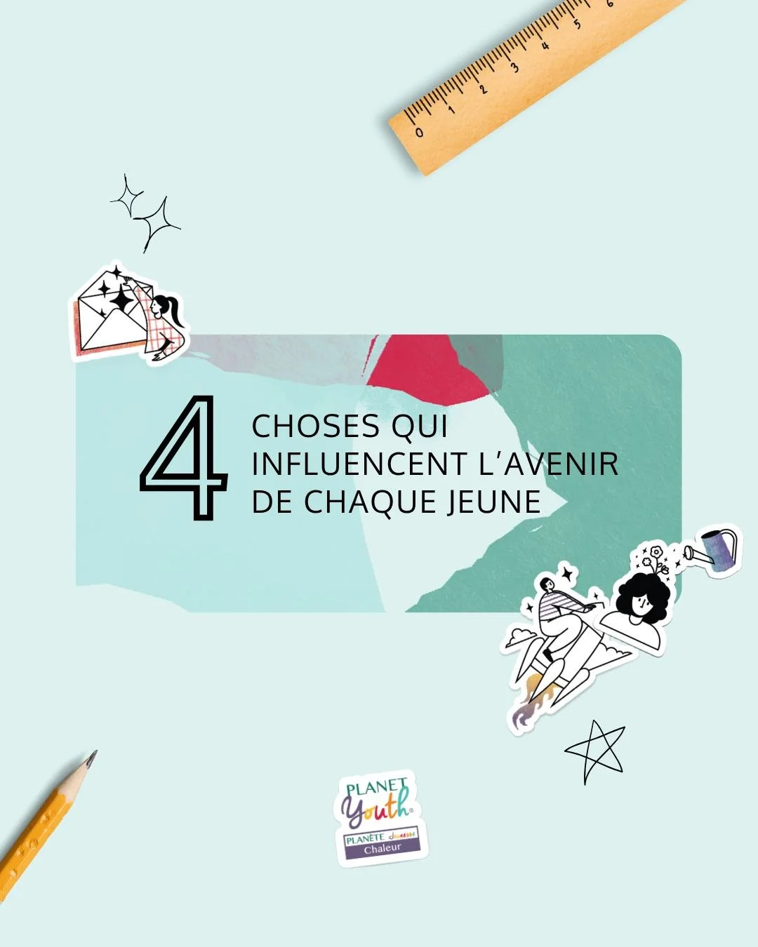 🌱 4 choses qui influencent l’avenir de chaque jeune
L’approche de Planète Jeunesse repose sur une idée simple : quand nos communautés renforcent les environnements autour des jeunes, la prévention se fait nat