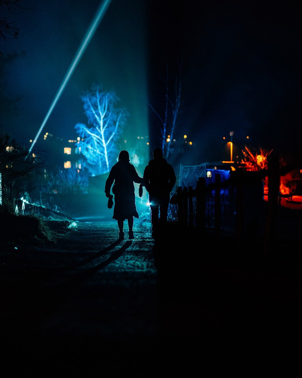 Foto 115: Uitgelicht beeld van Luminoctis met lichtinstallaties, bezoekers en nachtelijke festivalsfeer.