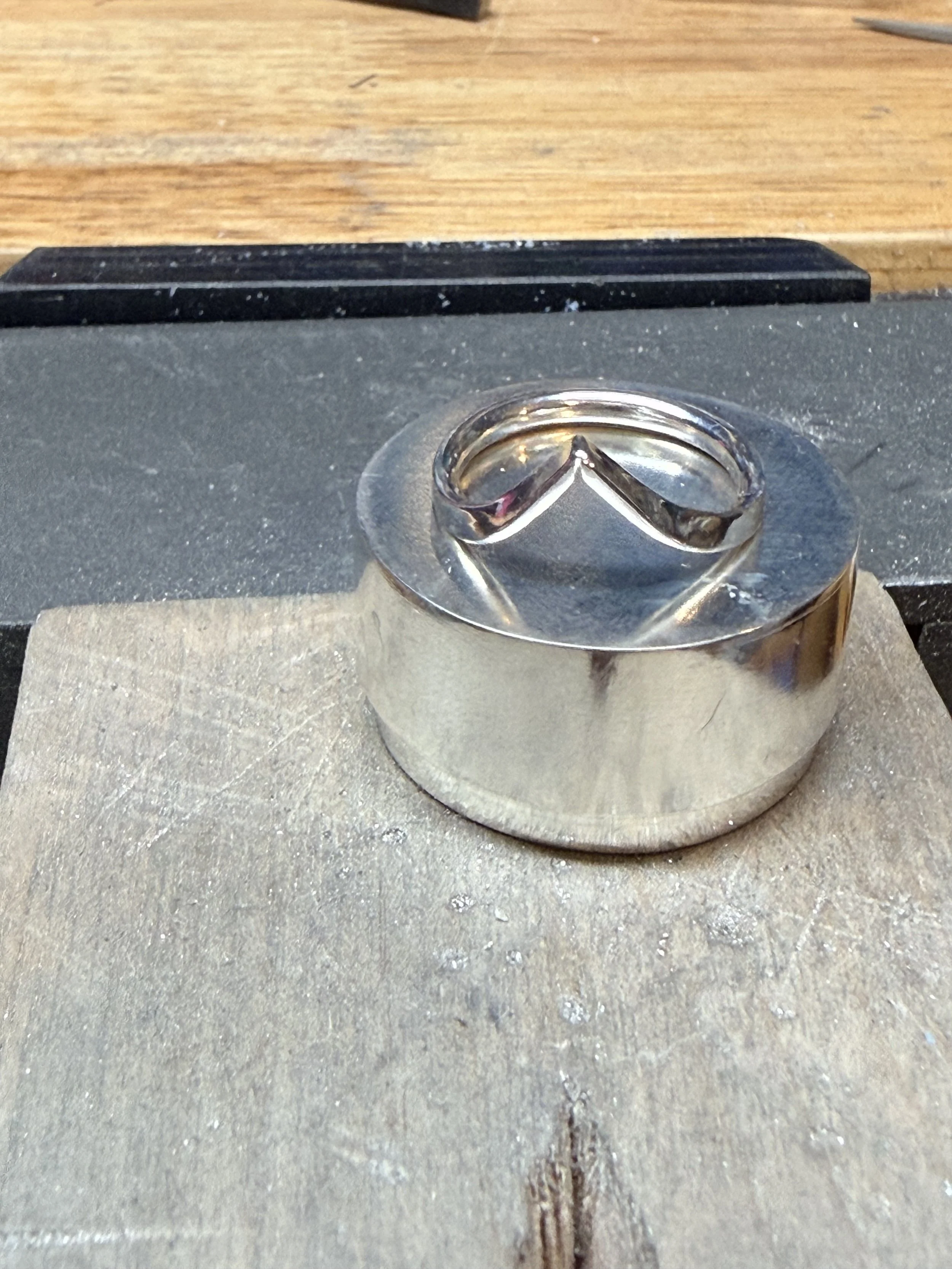 Sterling silver band. 