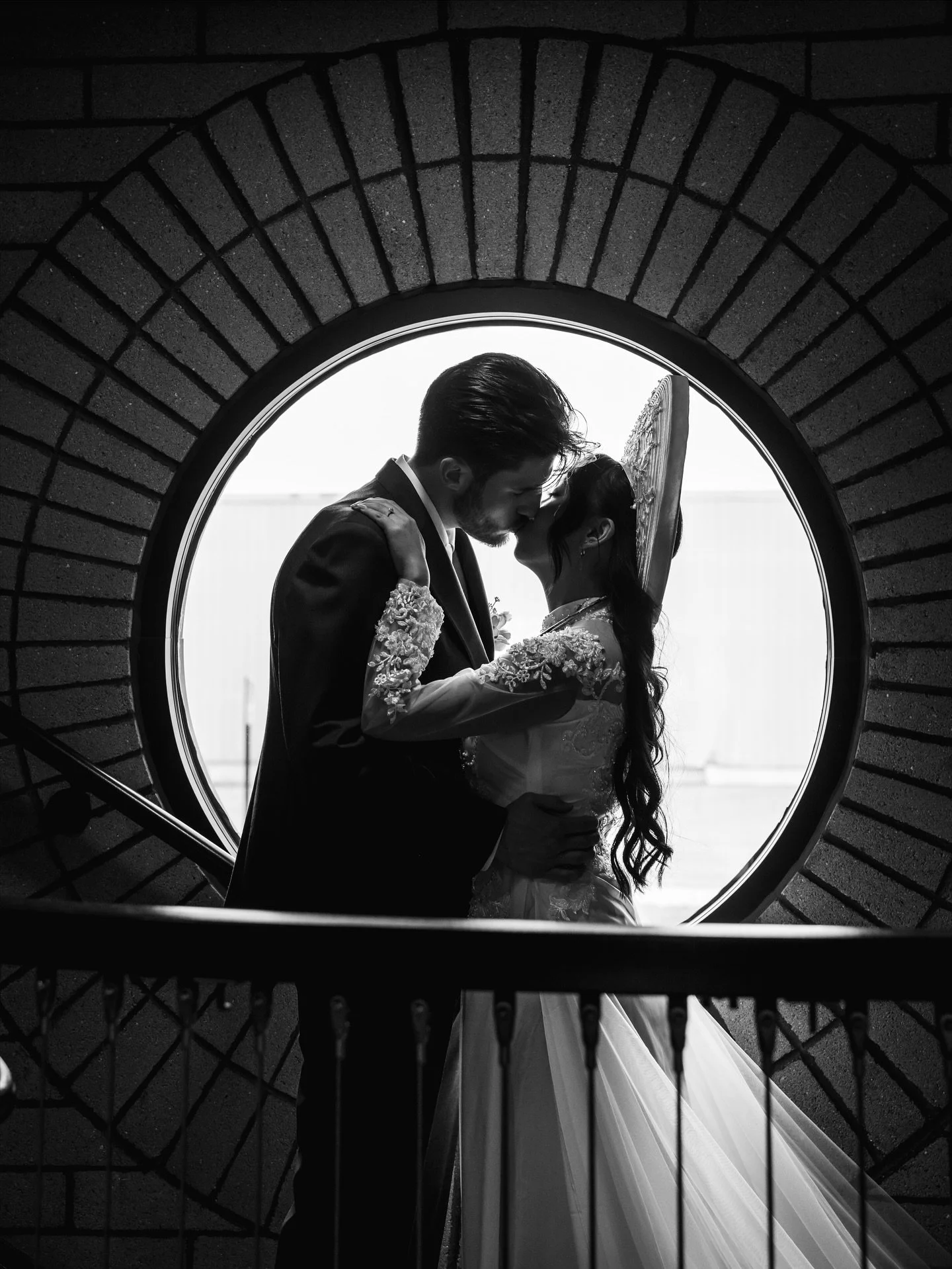 Another black-and-white edit gracing the feed. 🖤

This time featuring the beautiful circle window at @port_393 in Holland &mdash; and this even more beautiful married couple, @britceramics + Ben!
Congratulations again you two!
