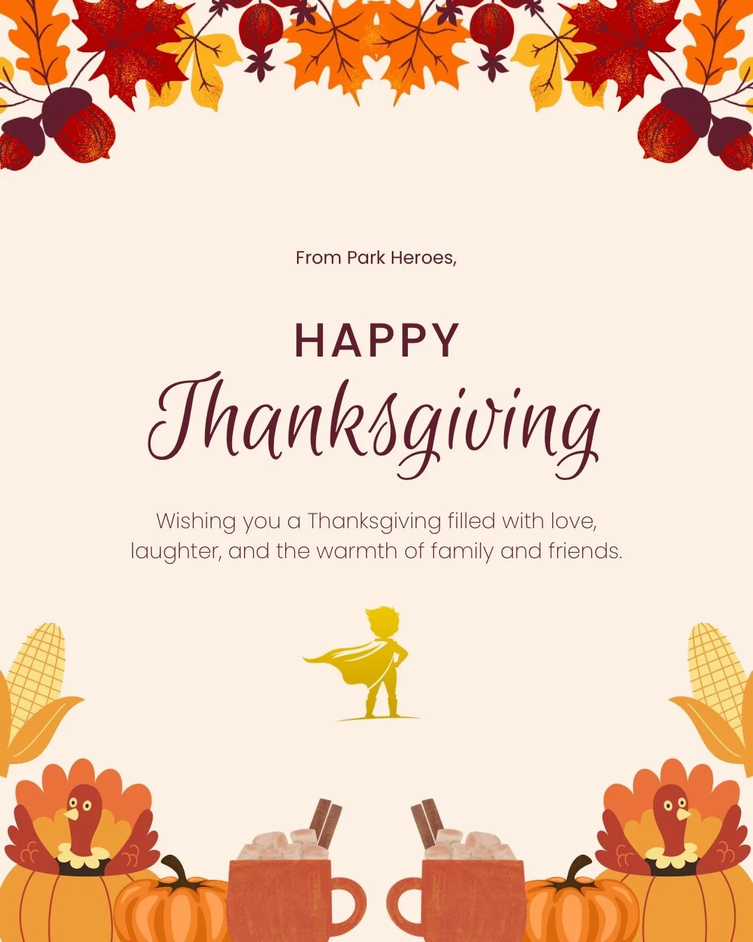 This Thanksgiving, our hearts are full 🧡

We&rsquo;re so grateful for our campers, their families, and the amazing community that makes Park Heroes possible. 

Thank you for being part of our hero family!

Use promo code THANKS20 for 20% off our cam