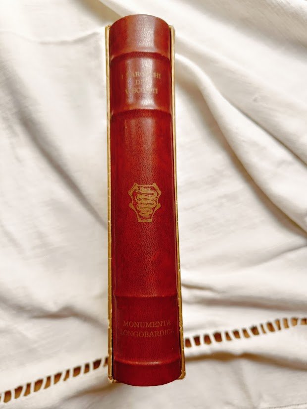 Binding of book featuring vintage tarot cards