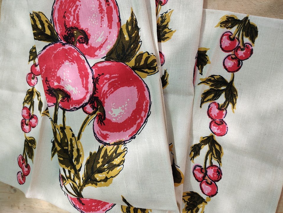 Flat lay of linen tea towels