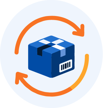Returns, RMA, and removal order processing icon