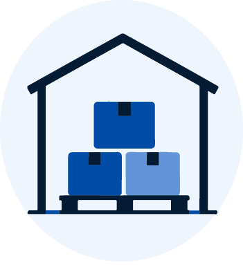 Short-term and long-term warehouse storage icon