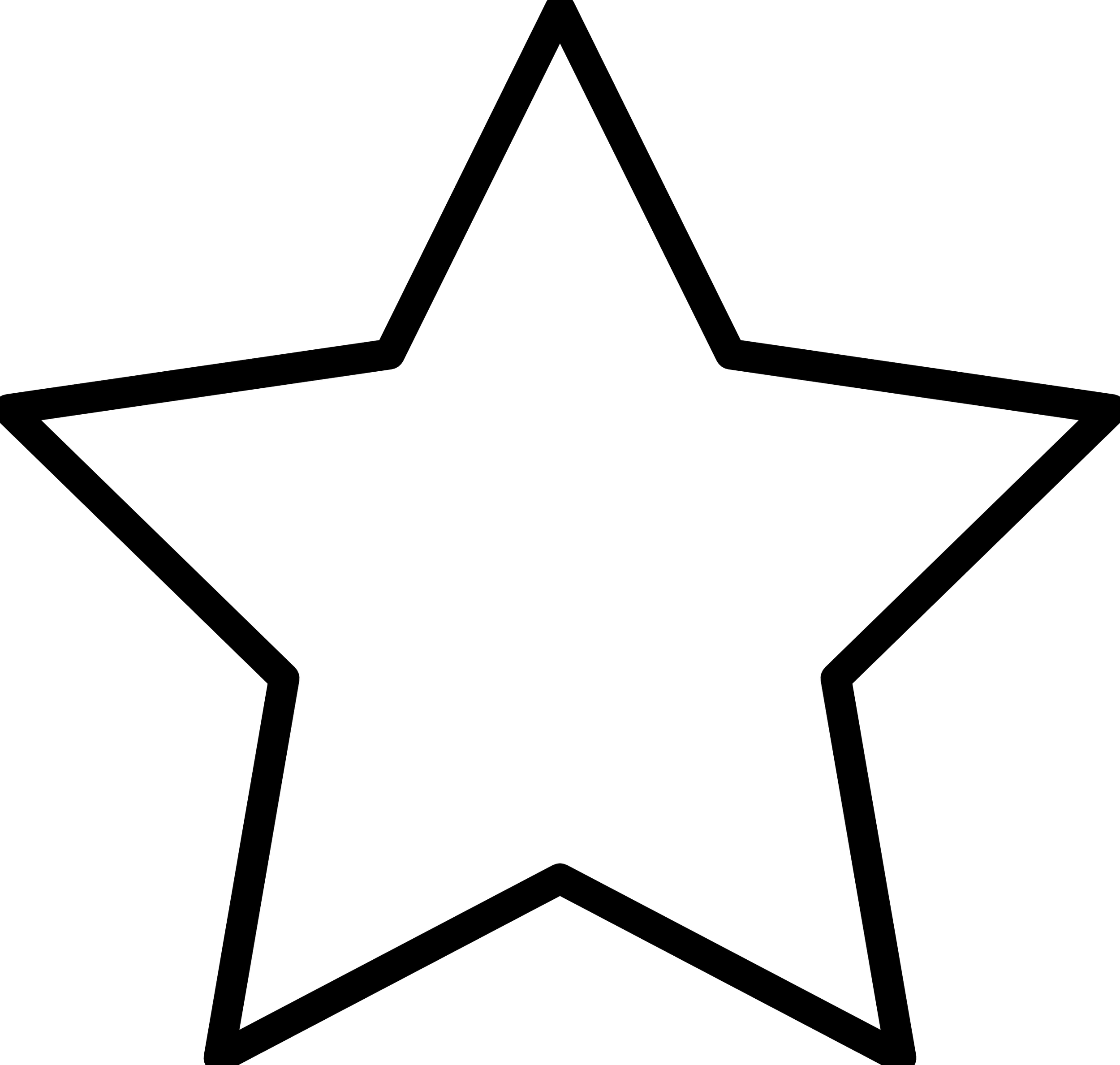 A black and white image of a large star with a thick black outline.