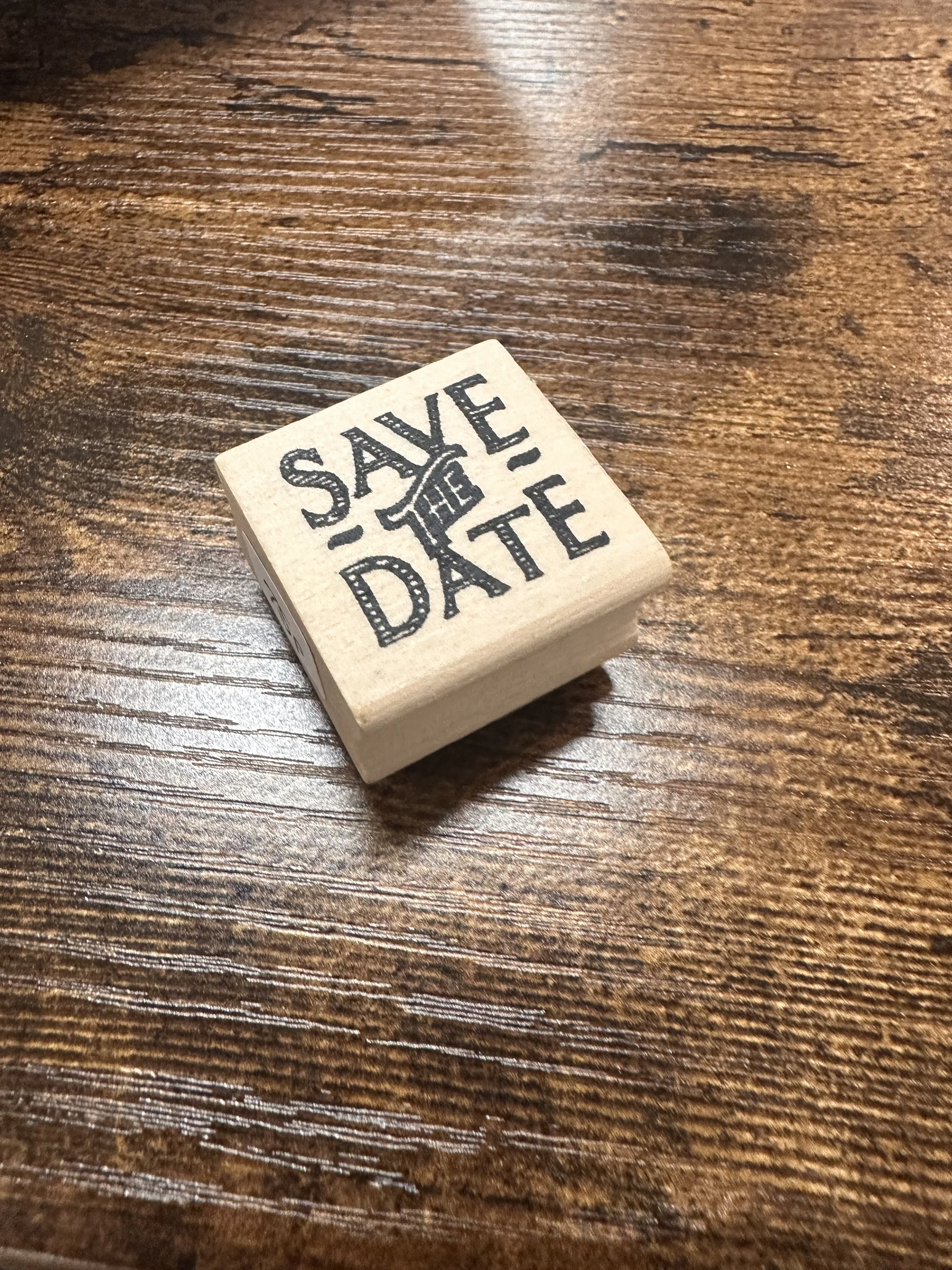Save the Date Rubber Stamp size small