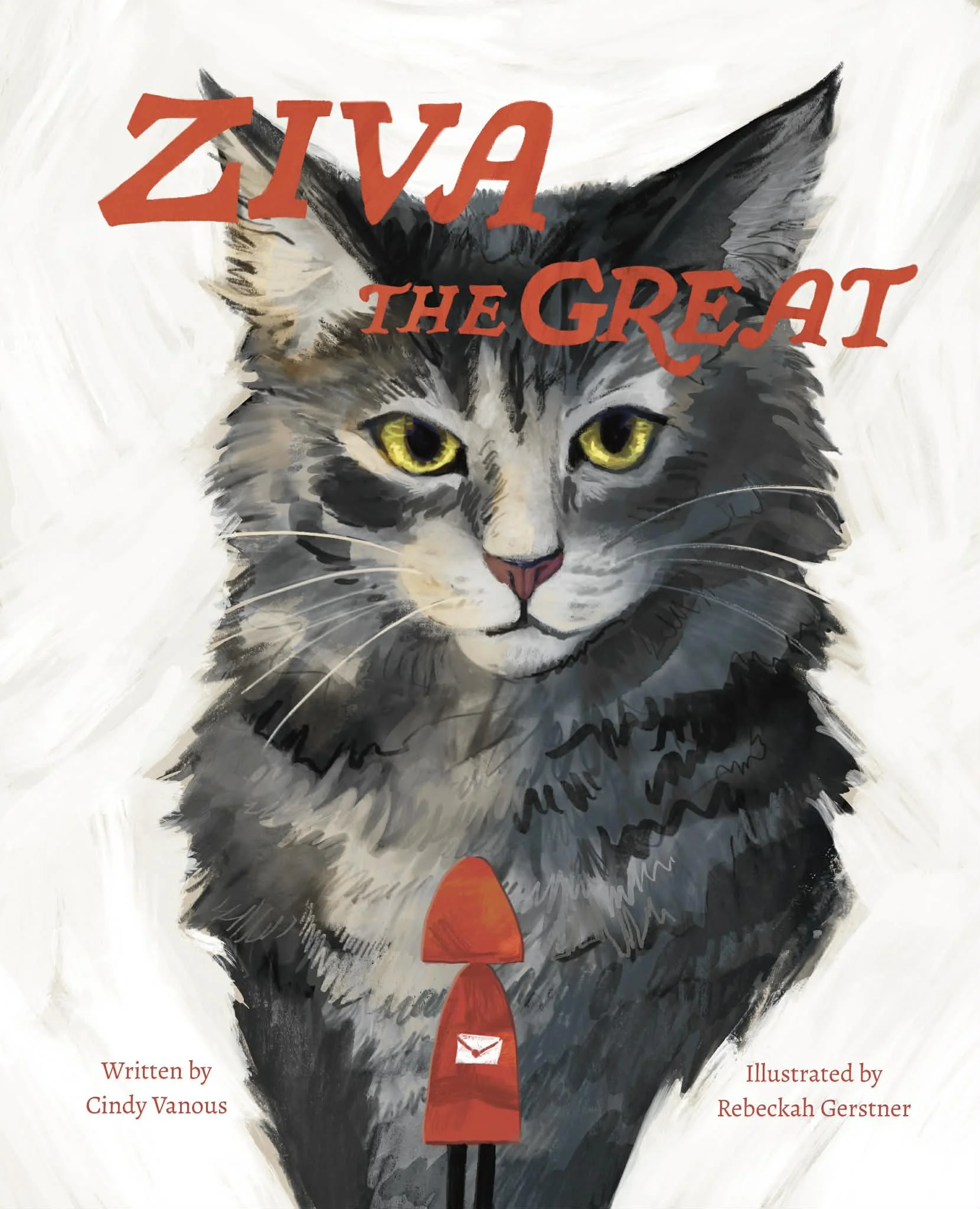 A vintage children's book inspired cover illustrated with a cat and a girl with a red hood.