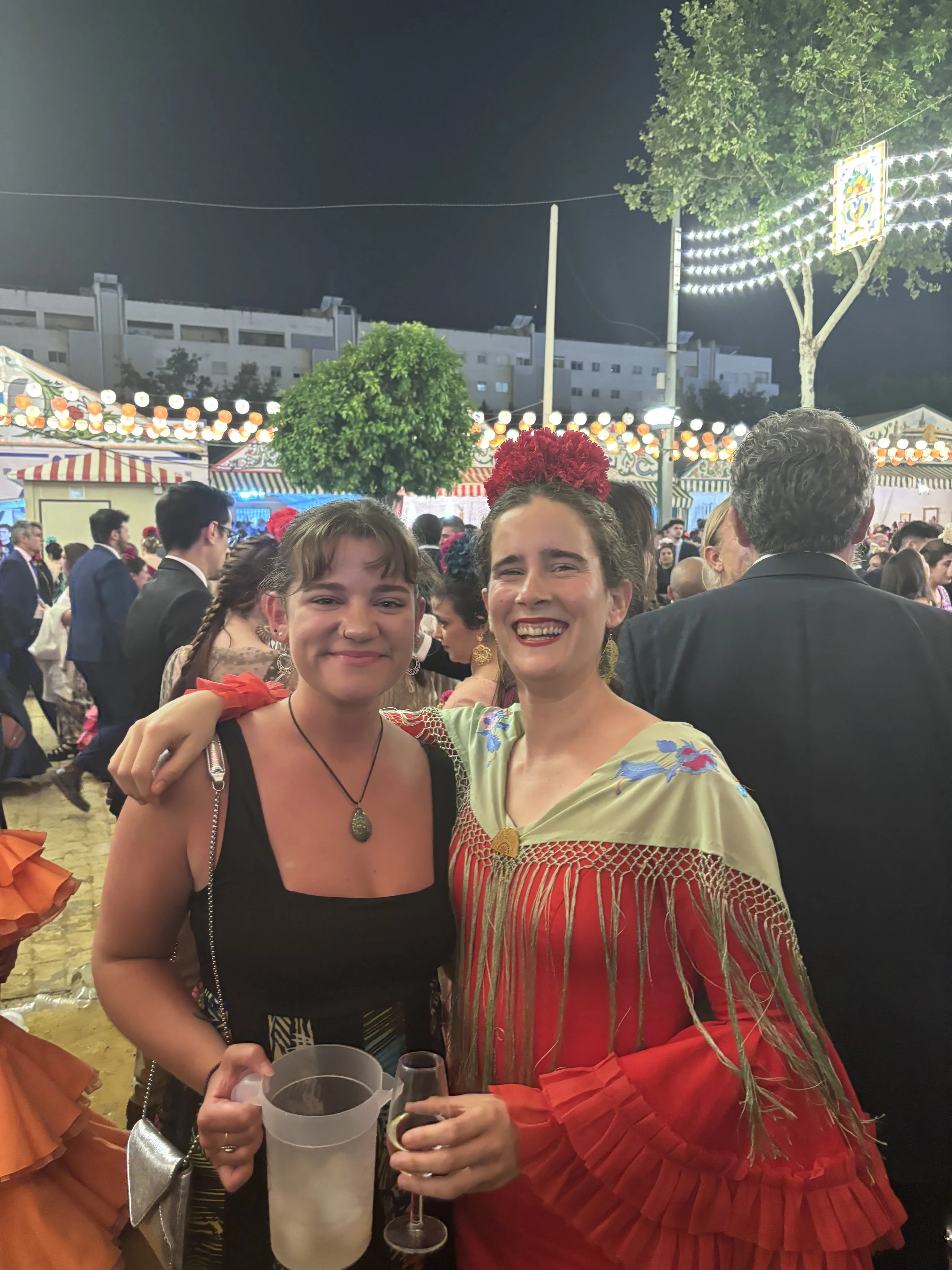 My boss from Sevilla in her Flamenco dress at Feria de Abril.