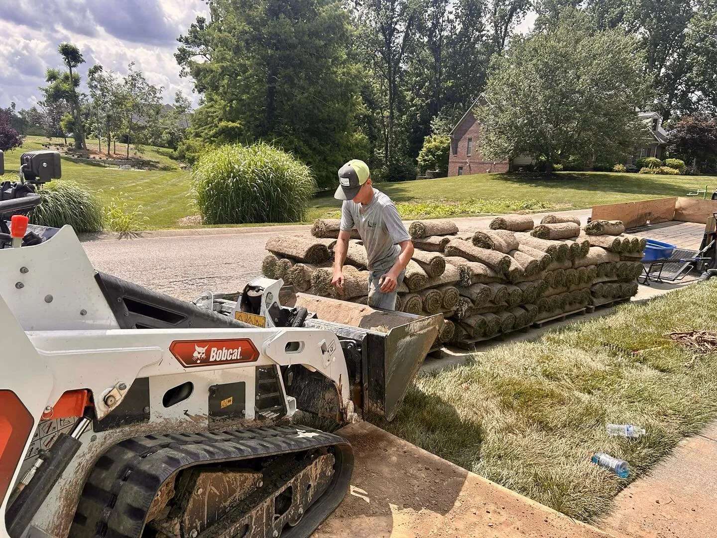 We mow it, grow it, and install it. Check out a couple photos from our recent sod job! #sodinstallation #freshsod #lawncare #landscaping