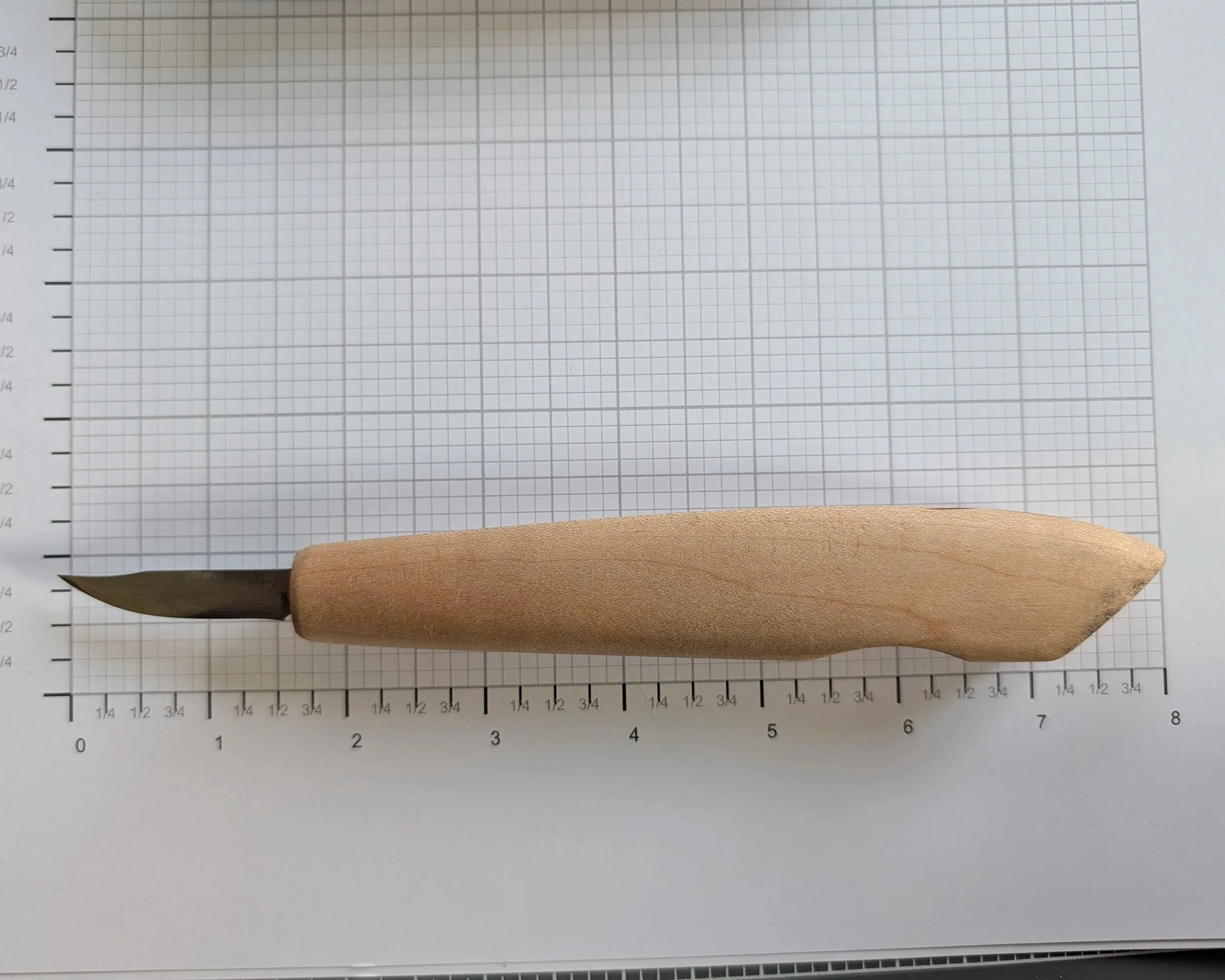 Allan Goodman Custom Carving Knife Curley Maple Clip Point