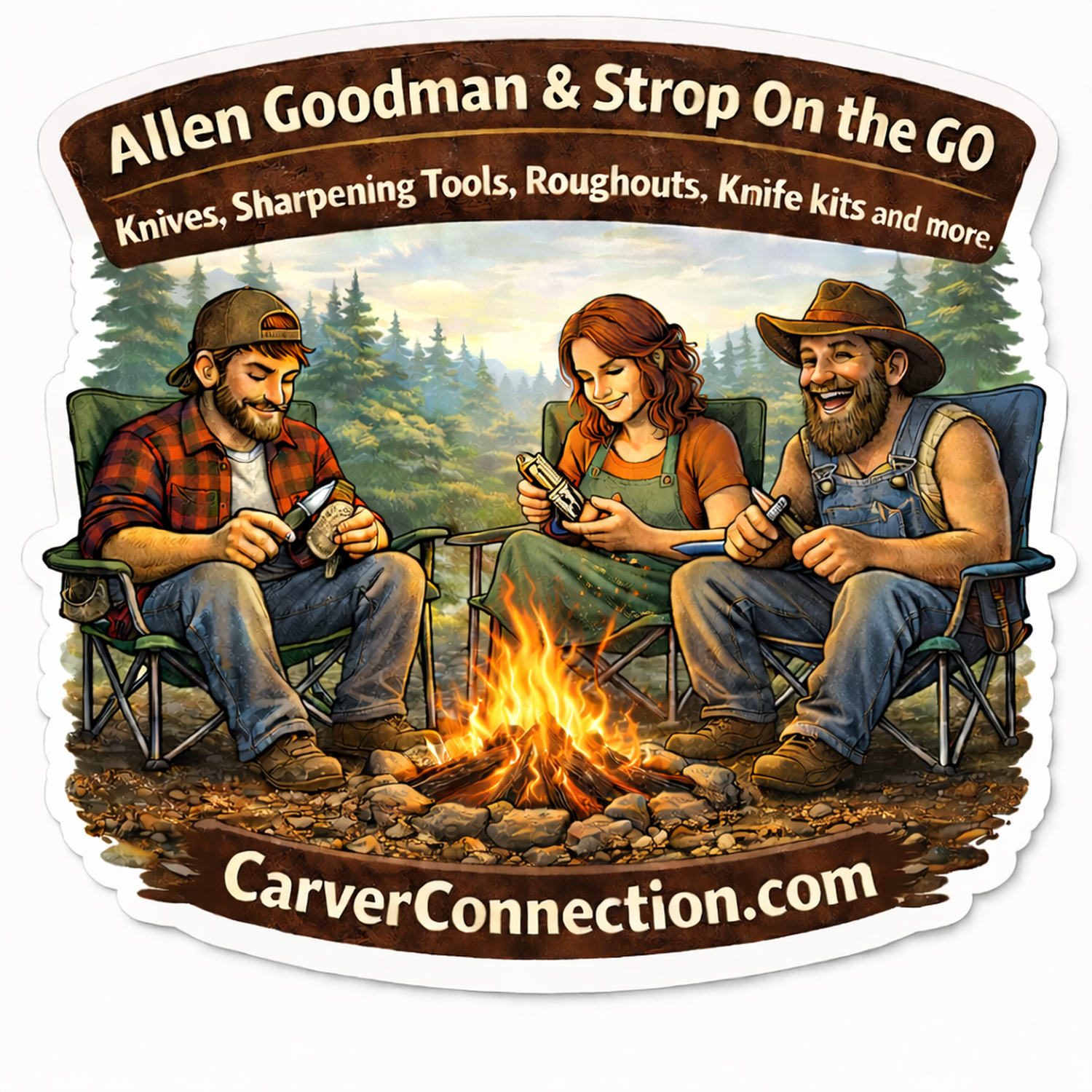 3"x3" Carver Connection Stickers "Three Carvers"