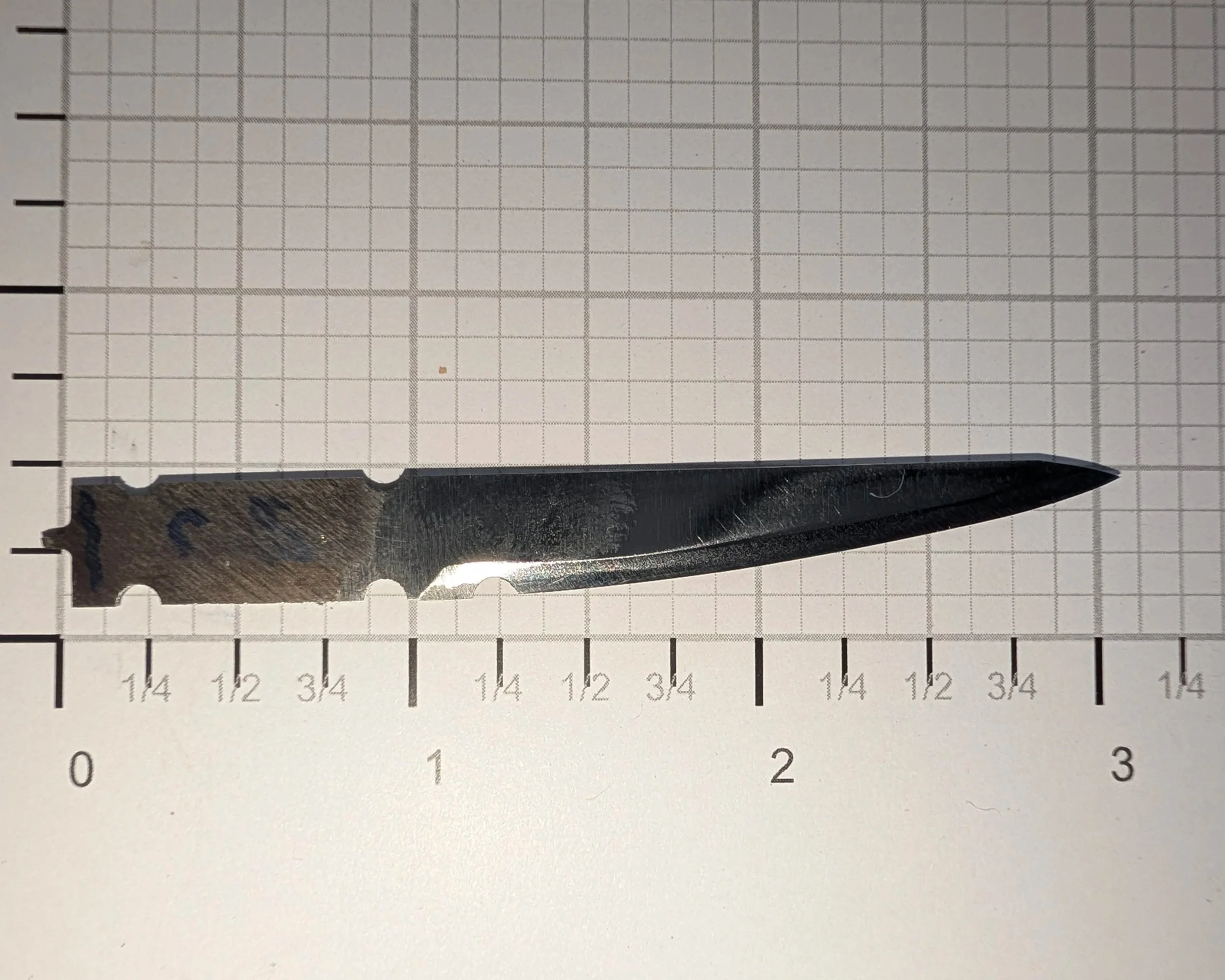 CPM3v Blade  "Long Upsweep " Blade Only  2 inch with 3/8 inch Tang