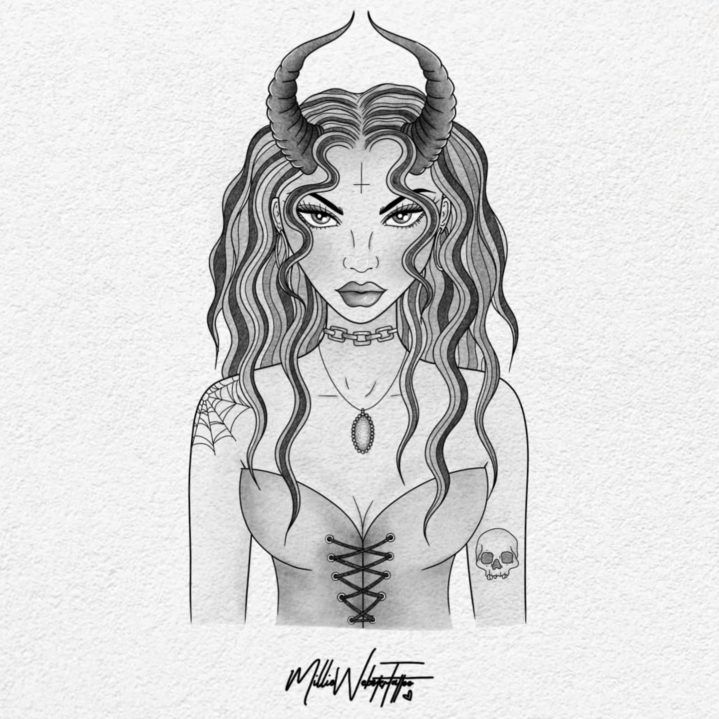 Devil lady❤️

She&rsquo;s available over on my @getink.app now✨

#femaleartist #hampshiretattooartist #tattoo #tattooartist #tattooflash #halloween #halloweenflash