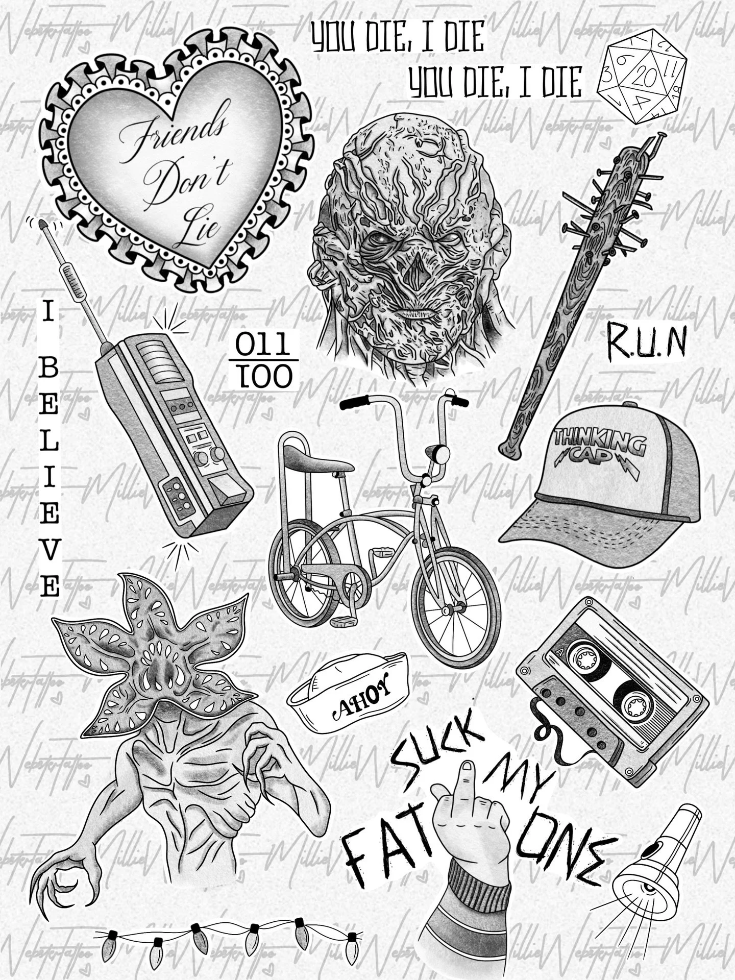 ❤️Stranger Things Flash❤️

Feelings were felt with this one&hellip;

All designs available on my @getink.app now✨

#tattooartist #femaletattooartist #magnumtattoosupplies #tattoo #tattoostudio #strangerthings #strangerthingstattoo