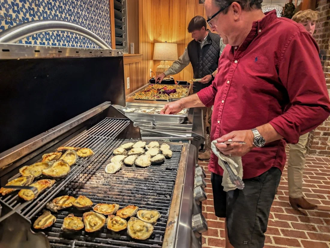 Shipp’s Dockside Grill catering team preparing for an Orange Beach event