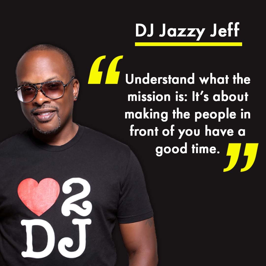 This piece was part of the warm-up strategy, where the company shared inspirational DJ quotes to keep DJ Jazzy Jeff’s image front and center in the minds of the audience ahead of the course launch. The design helped build anticipation and excitement,