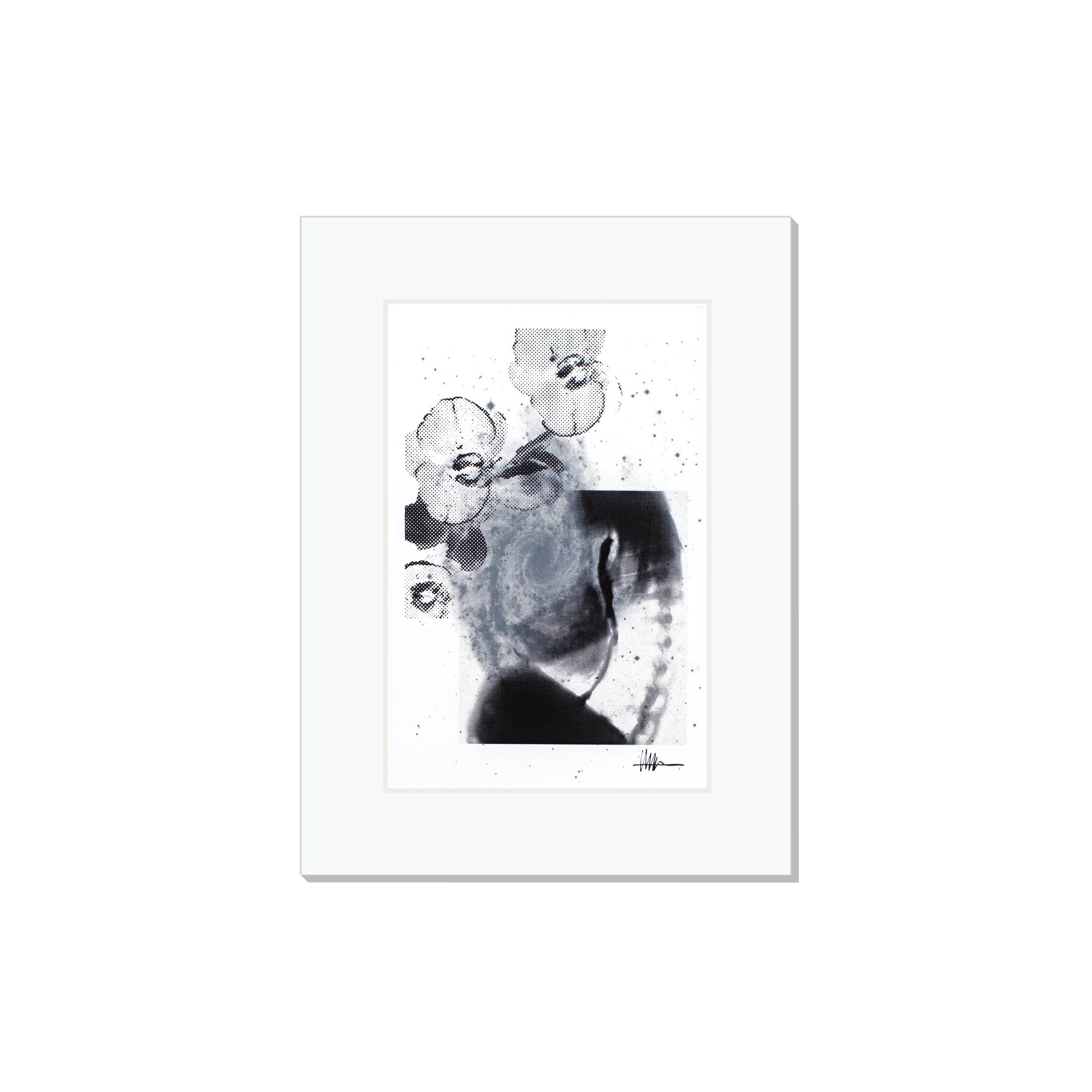Matted cosmic art print halftoned heart X-ray NGC 2997 flowers effloresced gallery affordable pulse nature