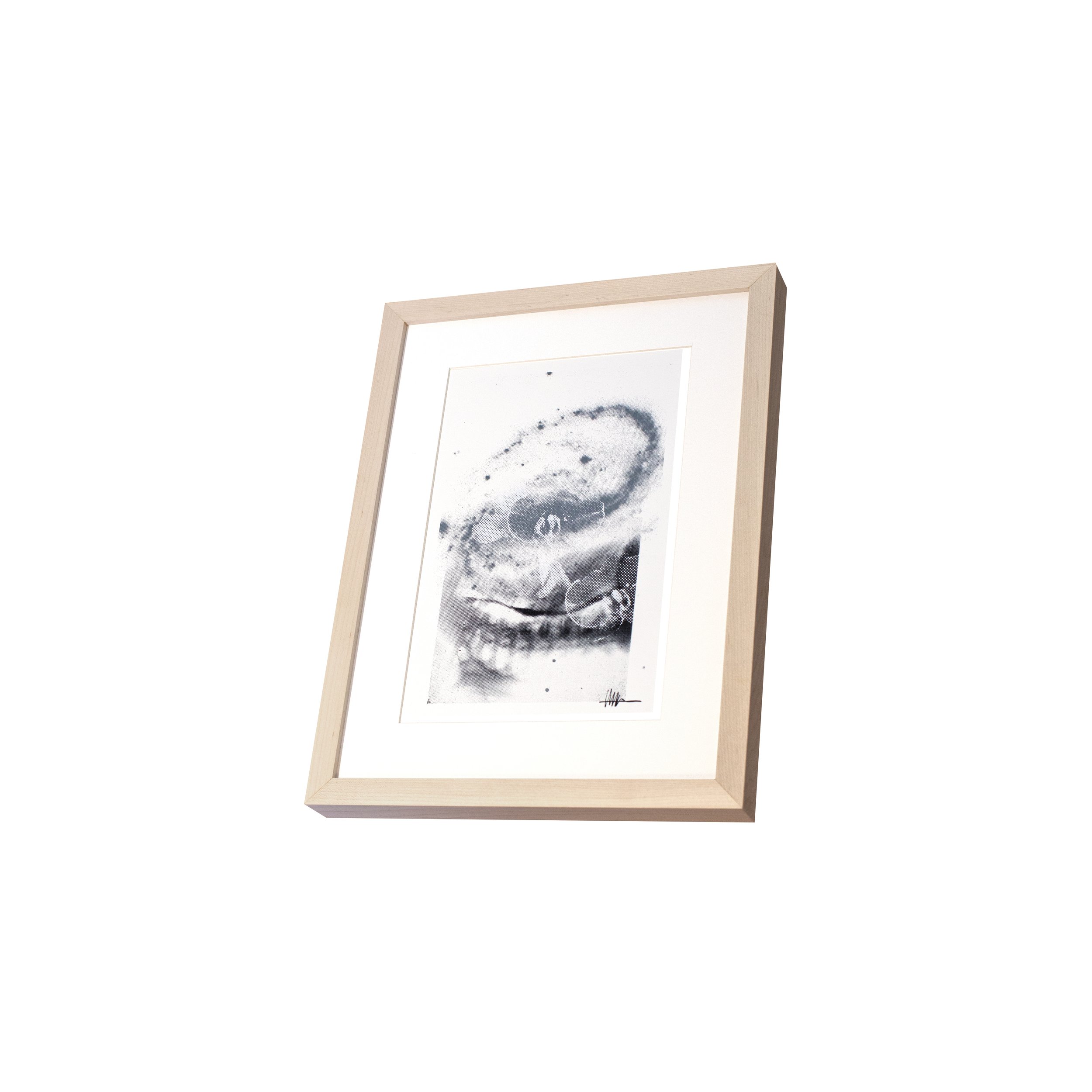 Perspective framed floral art maple frame halftoned mitral X-ray NGC 7479 flowers effloresced gallery pulsing barred botanical smooth