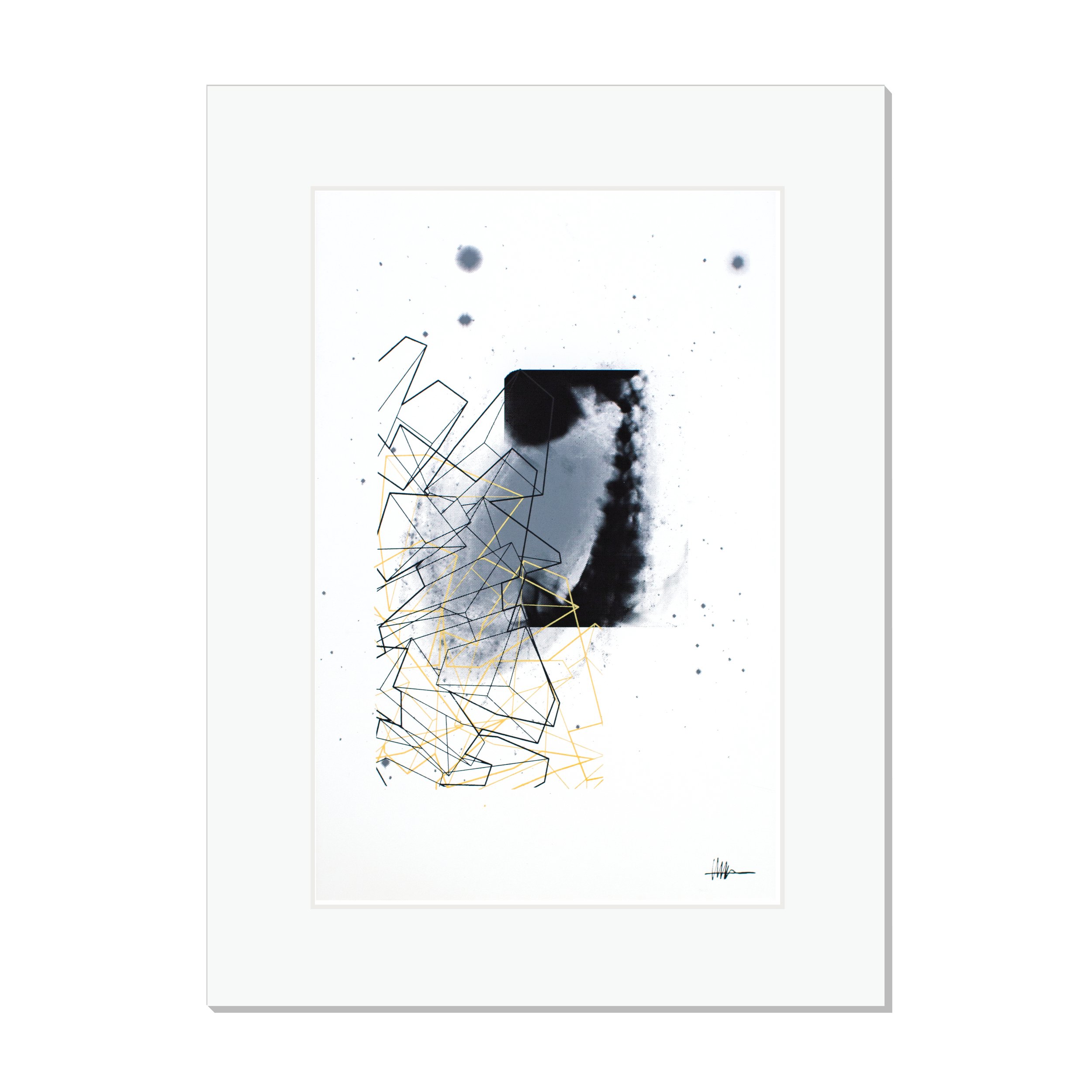 Matted cosmic print halftoned melanoma spine X-ray M 81 cubes crystallized gallery skeletal cosmic anatomical sharp