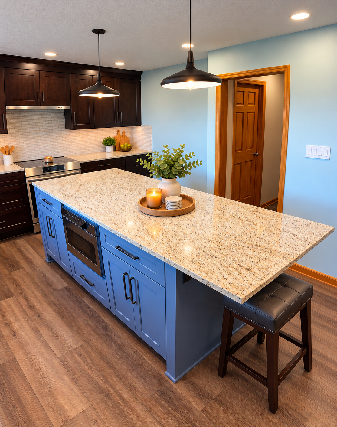 Warm Modern Kitchen with Single Barstool.png