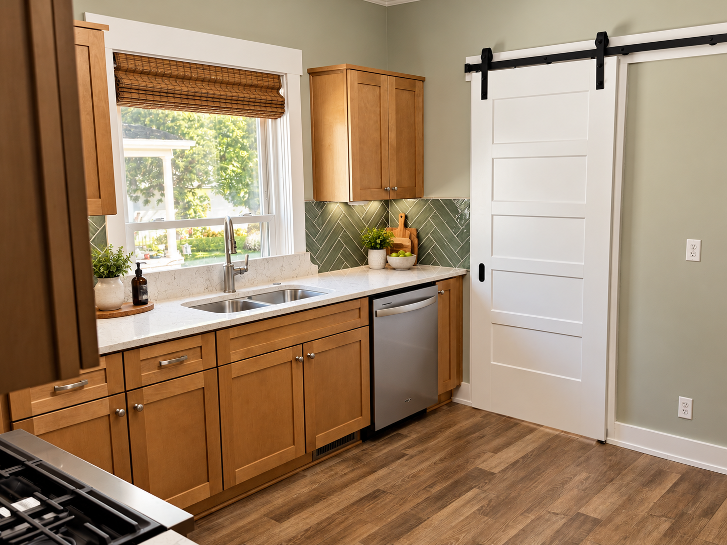 Modern Farmhouse Kitchen with Barn Door.png