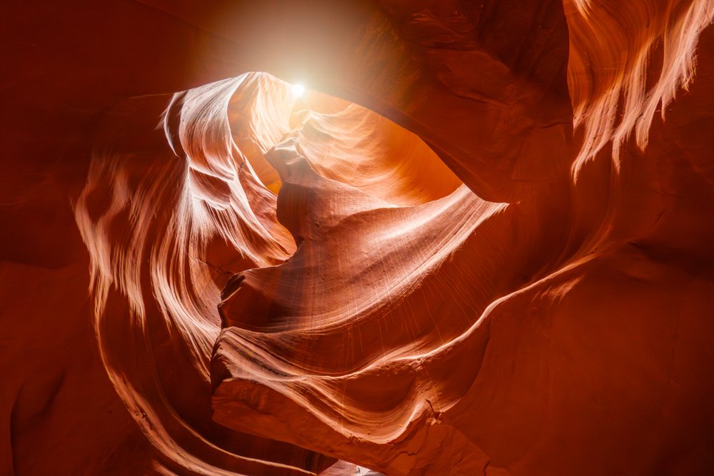 Sunlit Heart of the Canyon, Antelope Canyon, Arizona